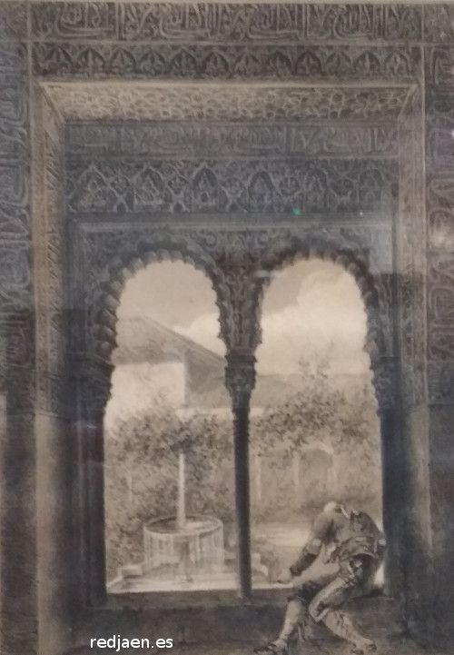 Alhambra. Sala de las Dos Hermanas - Alhambra. Sala de las Dos Hermanas. Dibujo antiguo. Casa de los Tiros