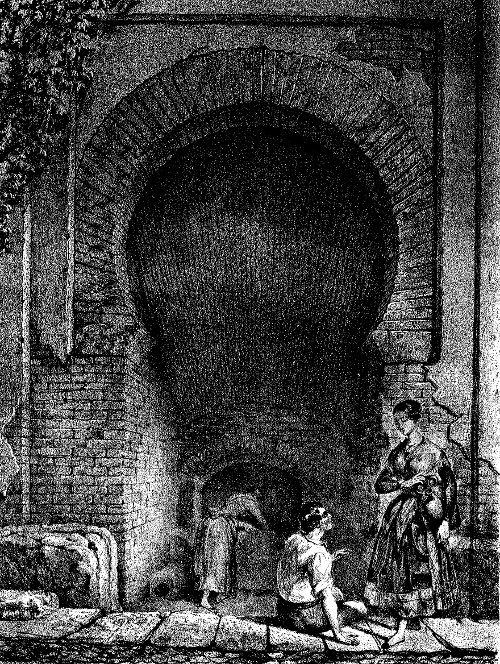 Albaicn - Albaicn. Aljibe rabe en el Albaicn. Dibujo de F. J. Parcerisa 1850