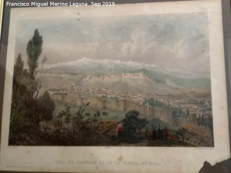 Murallas de Granada - Murallas de Granada. Litografa de Grault de Prangey 1833