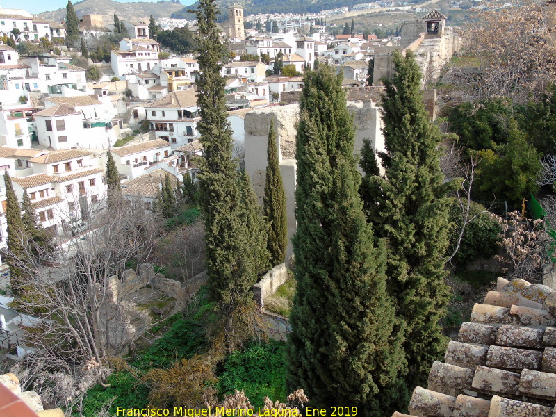 Murallas de Granada - Murallas de Granada. Desde el Palacio Dar Al-Horra