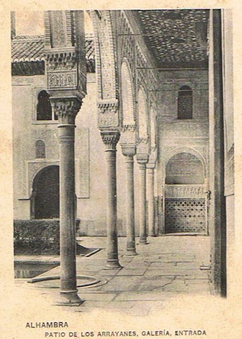 Alhambra. Patio de los Arrayanes - Alhambra. Patio de los Arrayanes. Foto antigua