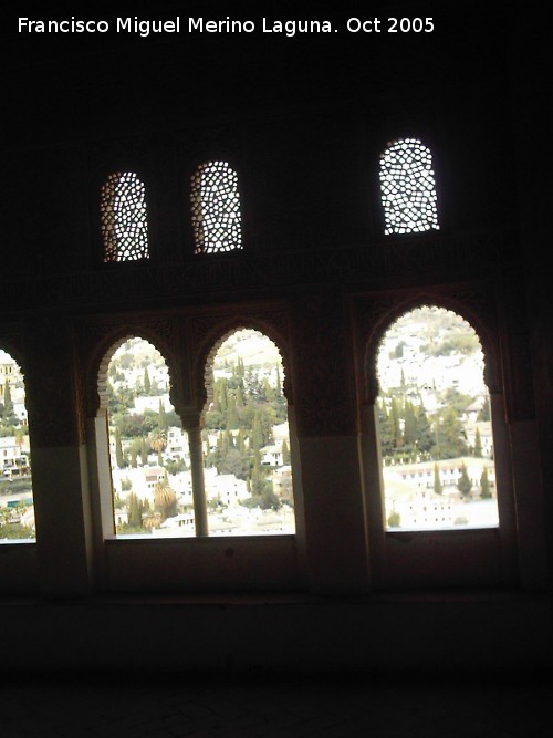 Alhambra. Oratorio del Mexuar - Alhambra. Oratorio del Mexuar. Vistas al Albaycn