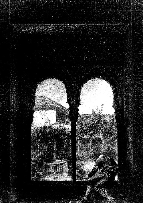 Alhambra. Mirador de Lindaraja - Alhambra. Mirador de Lindaraja. Dibujo de F. J. Parcerisa 1850