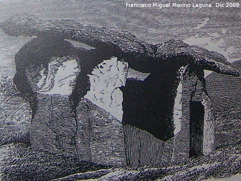 Dolmen 134 de Las Ascensias - Dolmen 134 de Las Ascensias. Primer dibujo que se hizo del dolmen