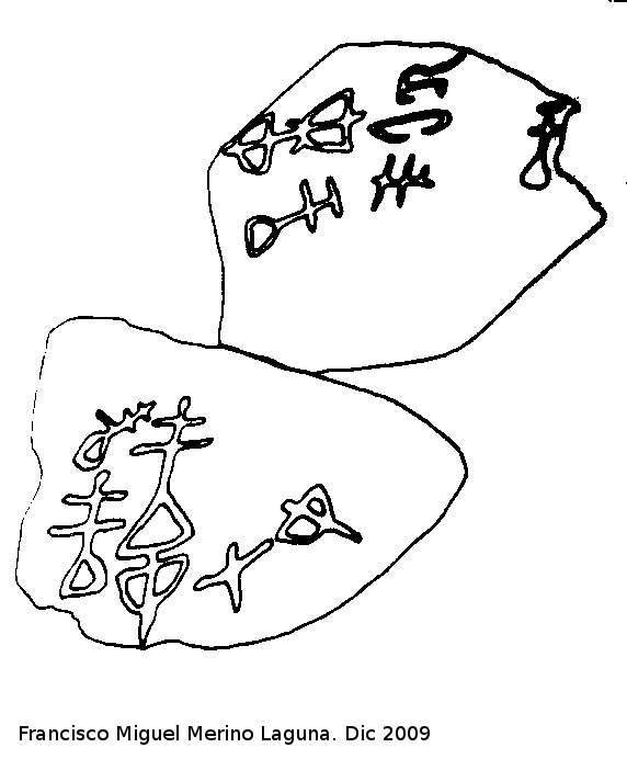Petroglifos de Alicn de las Torres - Petroglifos de Alicn de las Torres. Calco