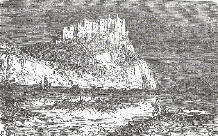 Castillo de Chinchilla de Montearagn - Castillo de Chinchilla de Montearagn. 1874. Grabado del gran ilustrador francs Gustavo Dor , para el libro "Viaje por Espaa" de Barn Charles Davillier (1832-1883)