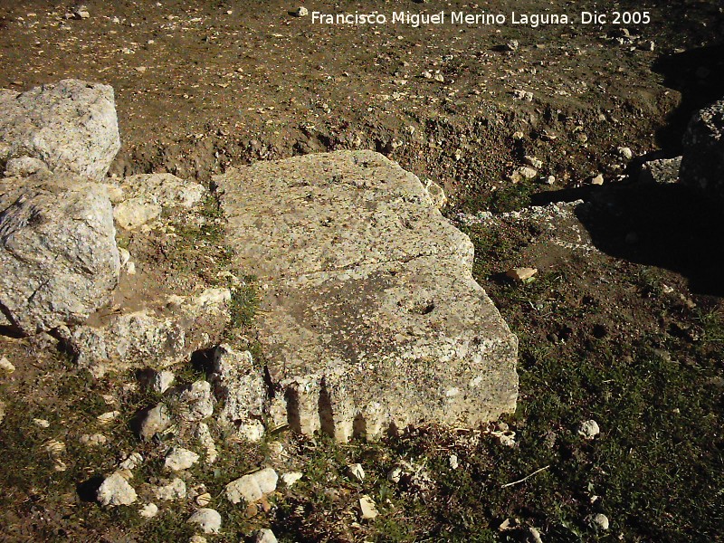 Yacimiento arqueolgico Ronda la Vieja - Yacimiento arqueolgico Ronda la Vieja. Pilar labrado