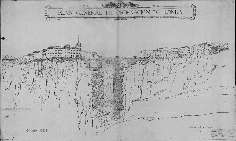 Puente Nuevo - Puente Nuevo. Plano de 1946