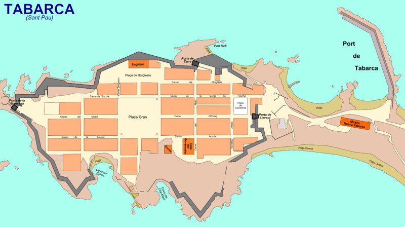 Isla de Tabarca. Murallas - Isla de Tabarca. Murallas. Plano Wikipedia