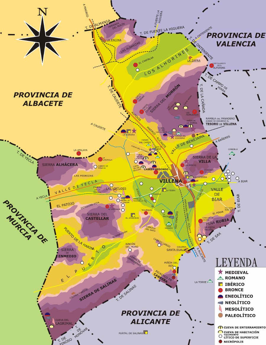 Historia de Villena - Historia de Villena. Mapa arqueolgico
