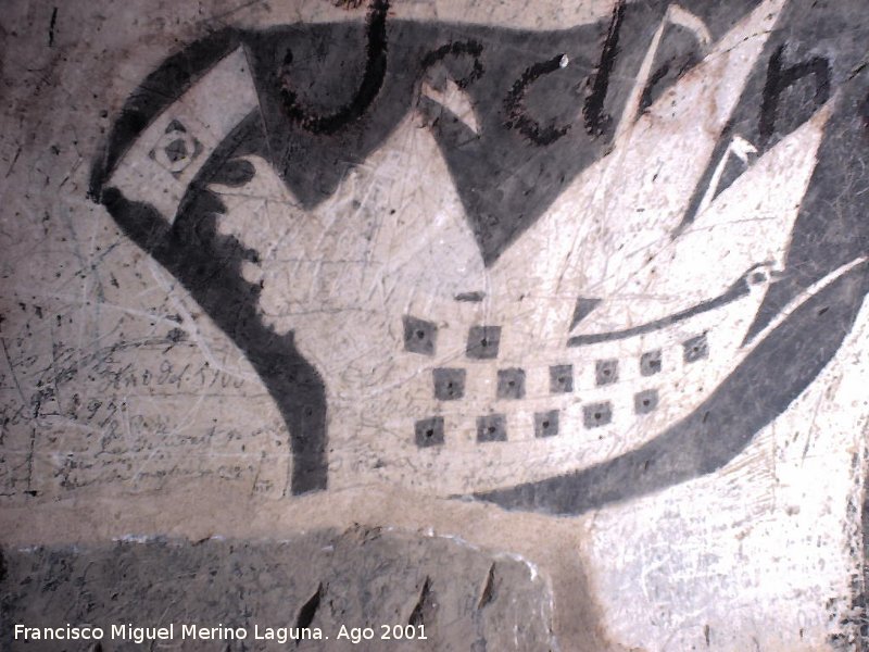 Castillo de la Atalaya - Castillo de la Atalaya. Graffiti de un barco de guerra