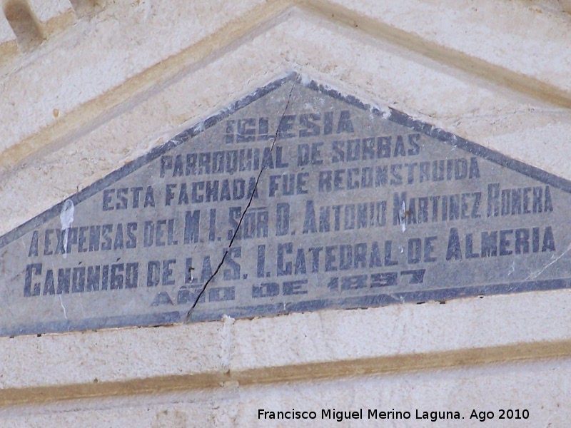 Iglesia de Santa Mara - Iglesia de Santa Mara. Inscripcin del frontn