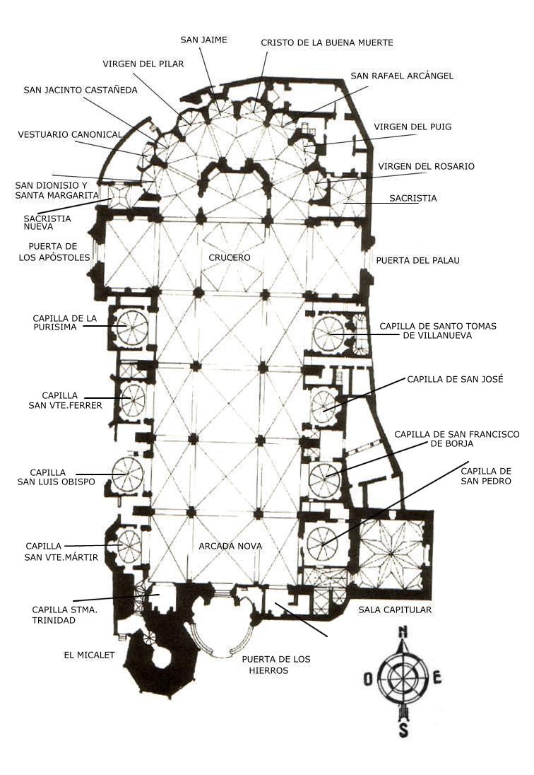 Catedral de Valencia - Catedral de Valencia. Plano