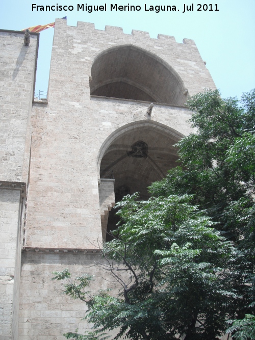 Torres de Serranos - Torres de Serranos. Torre derecha intramuros