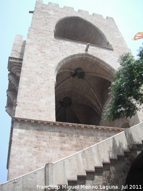Torres de Serranos - Torres de Serranos. Torre izquierda intramuros