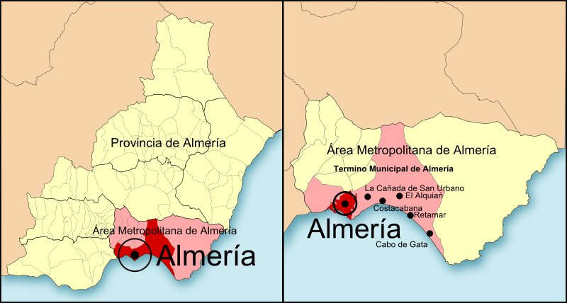Almería - Almería. Mapa municipal