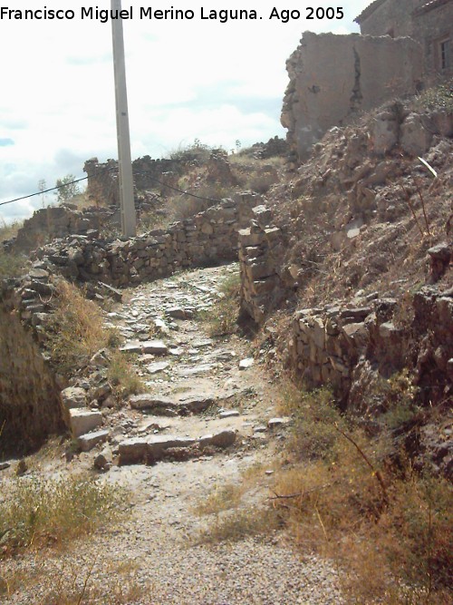 Calle Bajada de San Bartolom - Calle Bajada de San Bartolom. Empedrado original