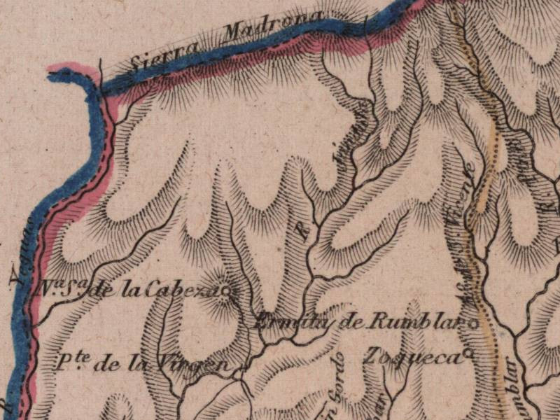Sierra Madrona - Sierra Madrona. Mapa 1862