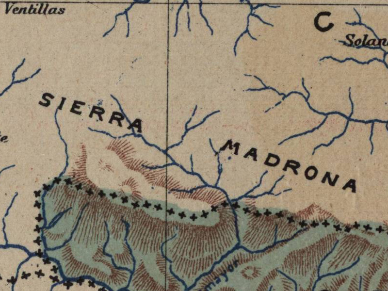 Sierra Madrona - Sierra Madrona. Mapa 1901