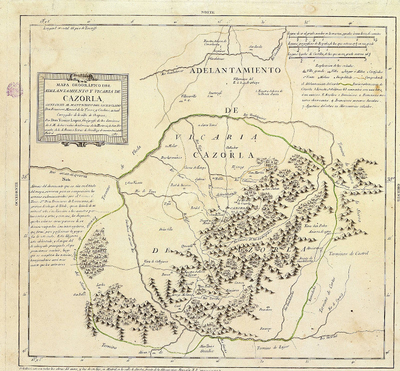 Provincia de Jaén - Provincia de Jaén. Mapa del Adelantamiento de Cazorla 1797