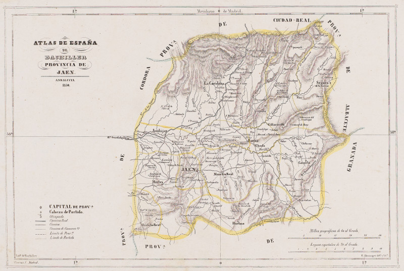 Provincia de Jaén - Provincia de Jaén. Mapa 1850