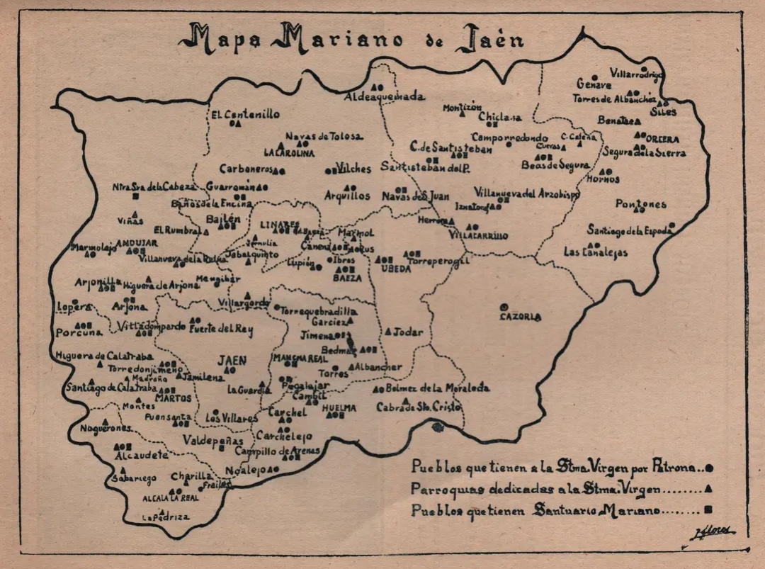 Provincia de Jan - Provincia de Jan. Mapa mariano de la Provincia de Jan. 1954