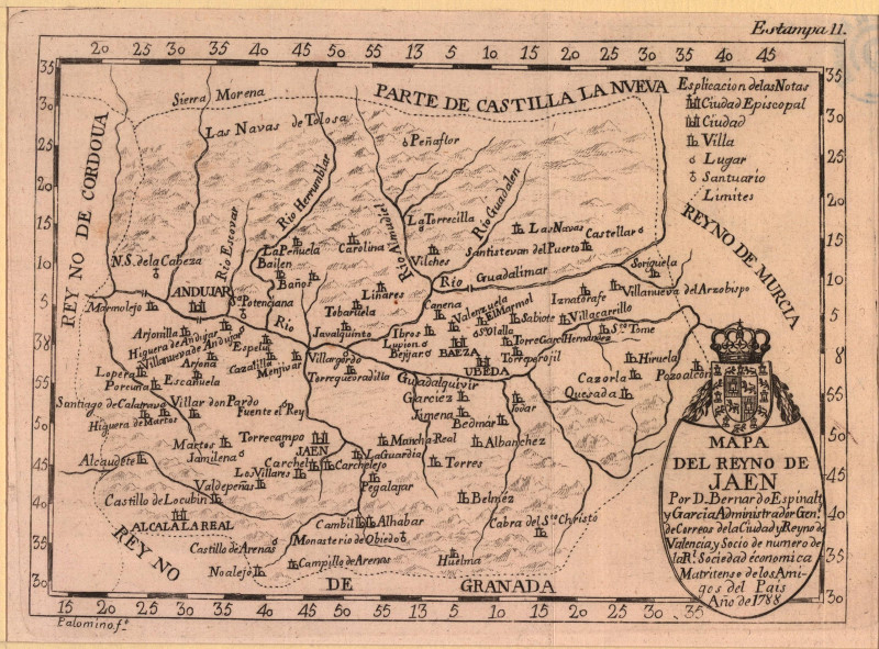 Provincia de Jaén - Provincia de Jaén. Mapa 1788