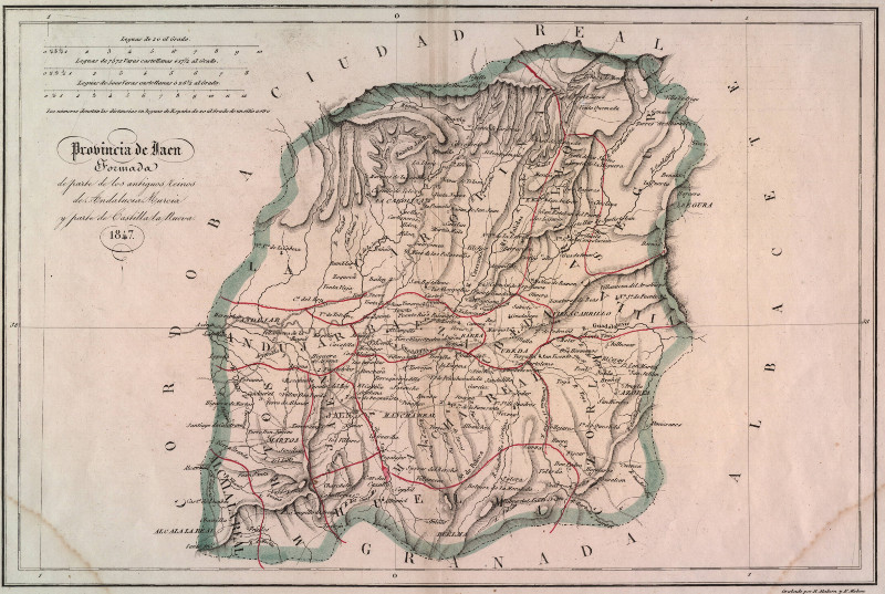 Provincia de Jaén - Provincia de Jaén. Mapa 1847
