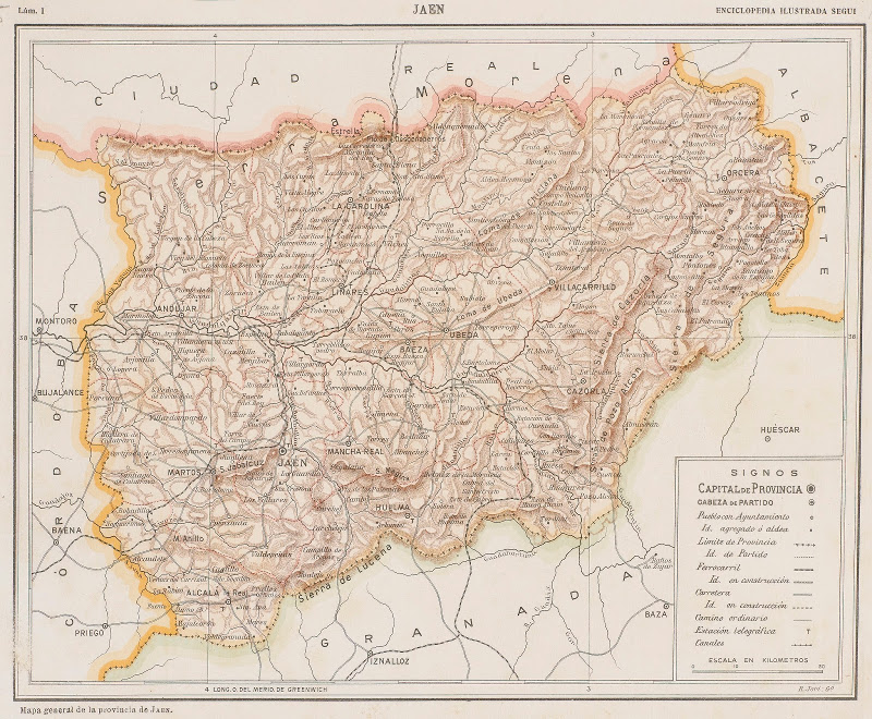Provincia de Jaén - Provincia de Jaén. Mapa 1910