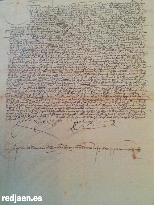 Historia de Alcal la Real - Historia de Alcal la Real. Prologa de un corregidor alcalaino firmada por los Reyes Catlicos en 1520. Archivo Histrico de Alcal.