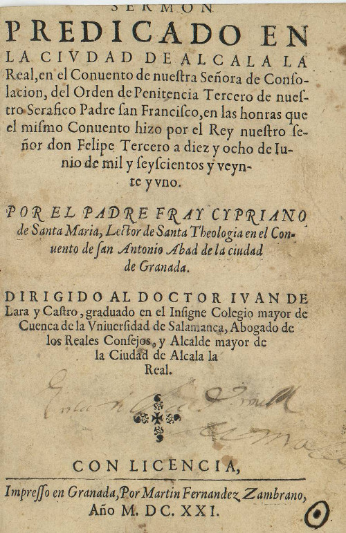 Historia de Alcal la Real - Historia de Alcal la Real. Predicado 1621