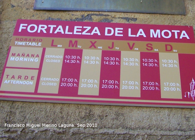 La Mota - La Mota. Horarios