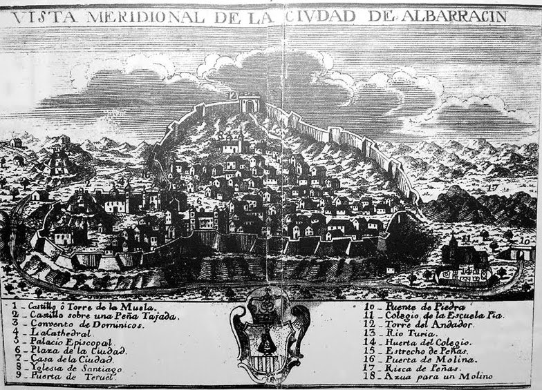 Historia de Albarracn - Historia de Albarracn. Dibujo antiguo