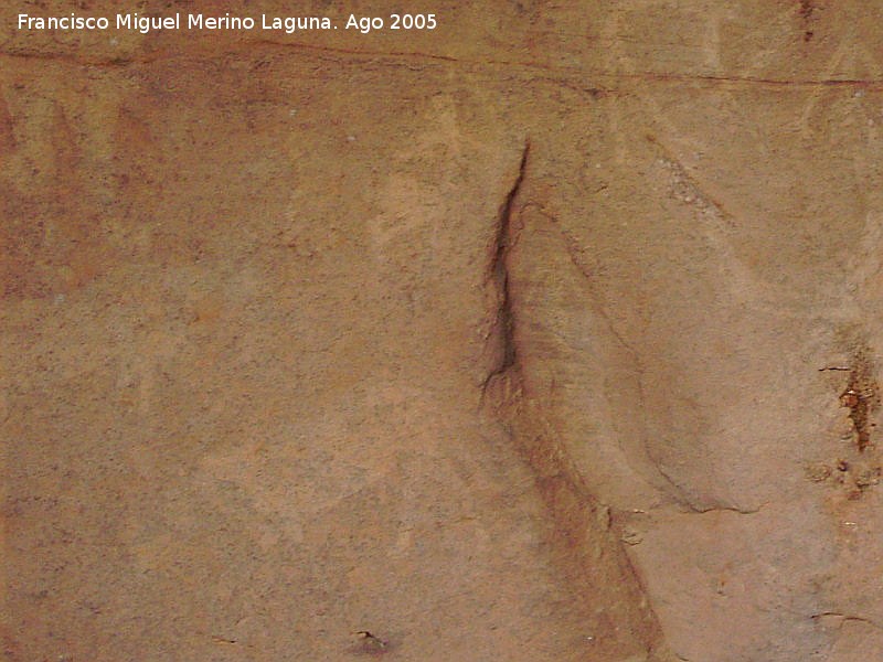 Pinturas rupestres de Los Toros del Navazo - Pinturas rupestres de Los Toros del Navazo. Crvido de pequeo tamao debajo del arquero