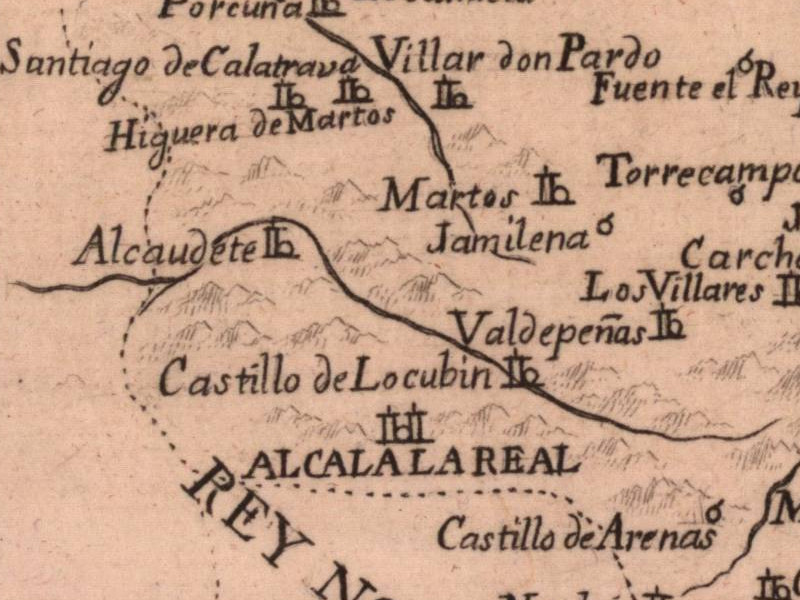Historia de Alcaudete - Historia de Alcaudete. Mapa 1788
