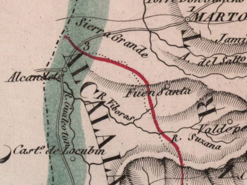 Historia de Alcaudete - Historia de Alcaudete. Mapa 1847