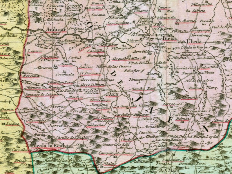 Sierra de Ahillo - Sierra de Ahillo. Mapa 1782