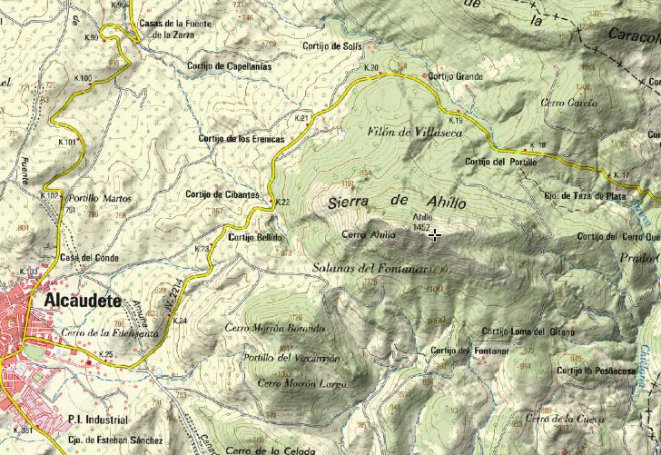 Sierra de Ahillo - Sierra de Ahillo. Mapa