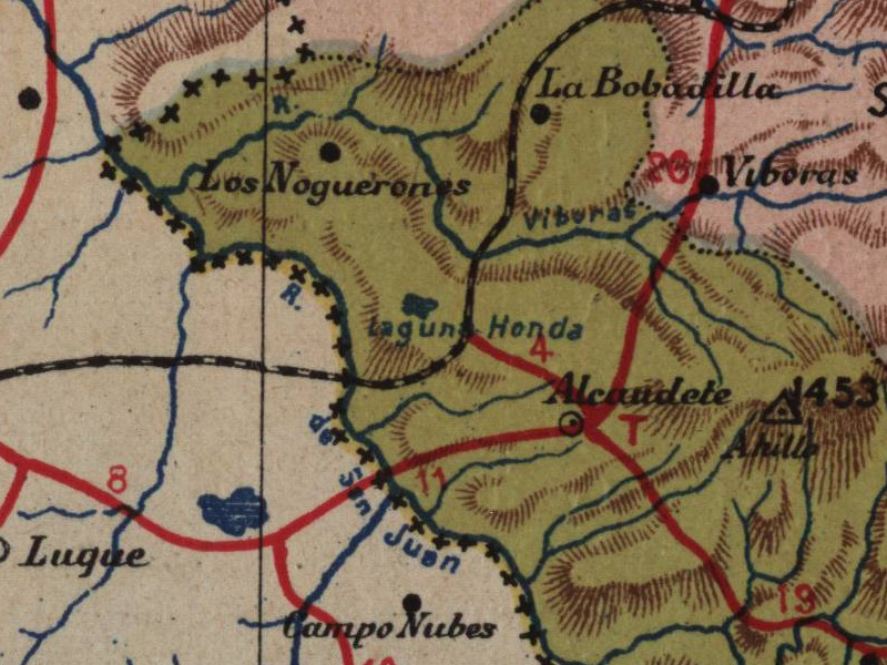 Sierra de Ahillo - Sierra de Ahillo. Mapa 1901