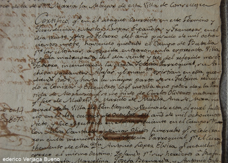 Historia de Consuegra - Historia de Consuegra. Documento perteneciente a Don Federico Verjaga Bueno de la Batalla de Consuegra