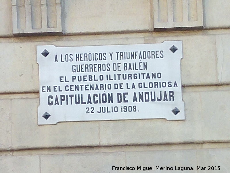Historia de Andjar - Historia de Andjar. Placa en el Ayuntamiento