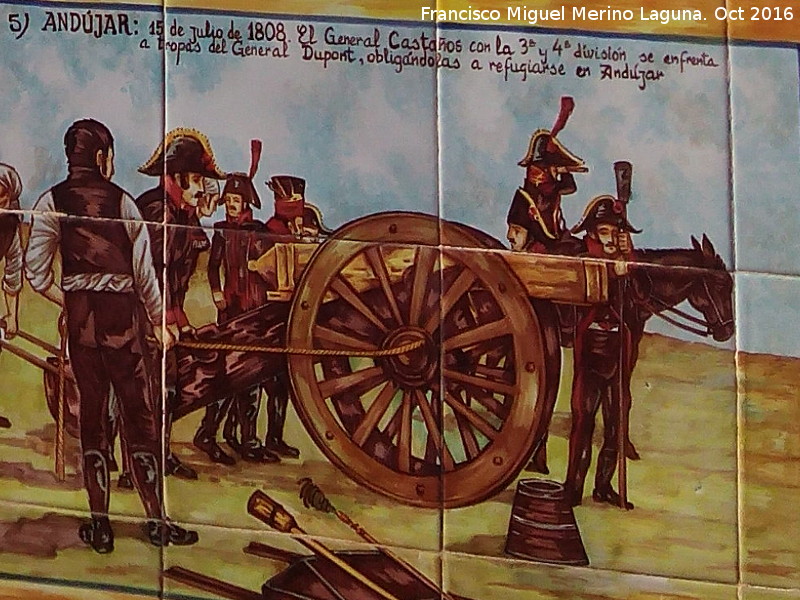 Historia de Andjar - Historia de Andjar. Azulejos en la Casa de Postas - Villanueva de la Reina