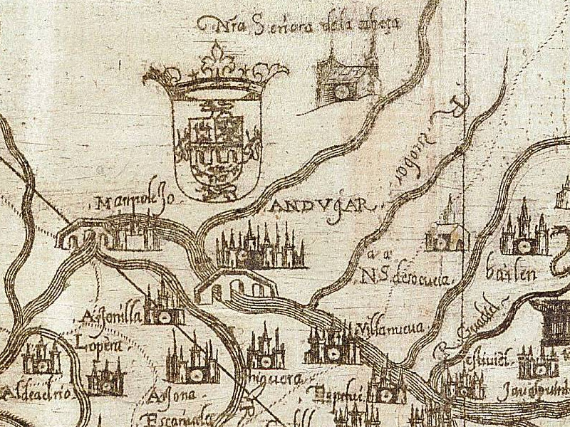 Puente Romano - Puente Romano. Mapa 1588