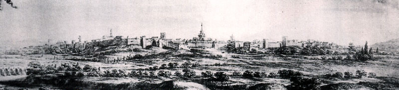 Muralla de Andjar - Muralla de Andjar. Acuarela de Pier Maria Baddi (1668-69)