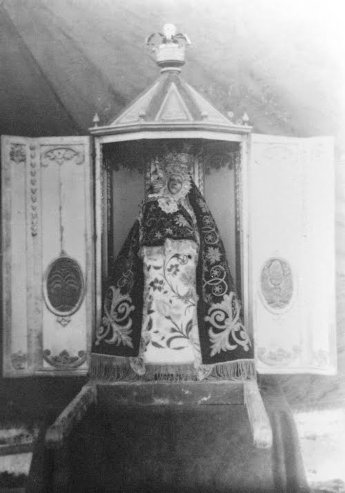 Virgen de la Cabeza - Virgen de la Cabeza. Foto antigua. En urna para traslados