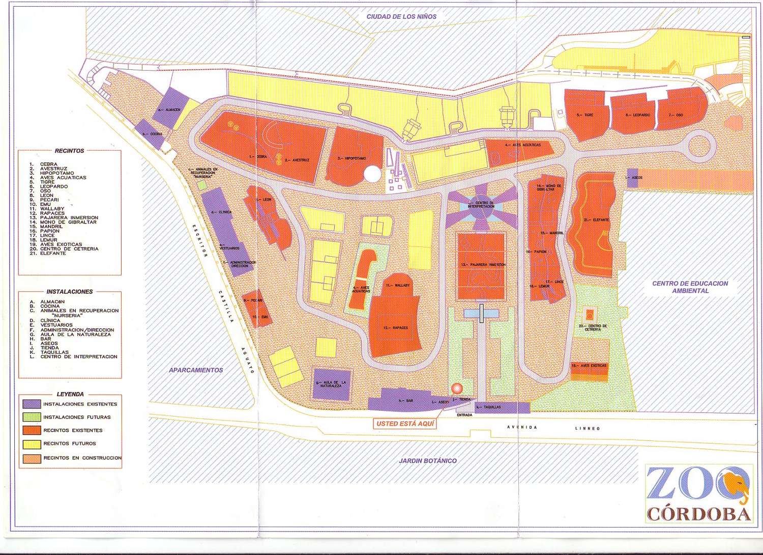 Zoolgico de Crdoba - Zoolgico de Crdoba. Plano