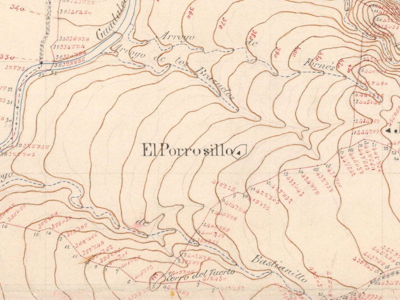 Aldea El Porrosillo - Aldea El Porrosillo. Mapa de 1894