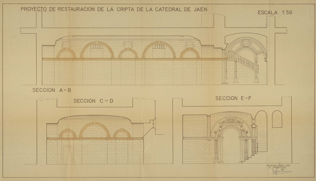 Catedral de Baeza - Catedral de Baeza. Secciones. IPCE 1957