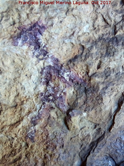 Pinturas rupestres de la Cueva del Hornillo de la Solana - Pinturas rupestres de la Cueva del Hornillo de la Solana. Antropomorfo inferior