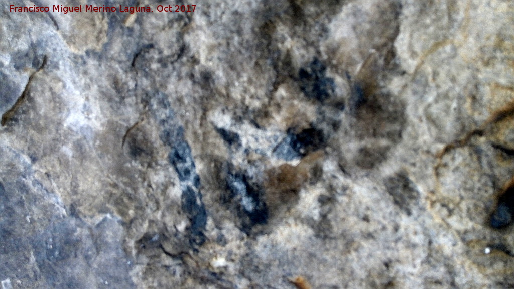Pinturas rupestres de la Cueva del Hornillo de la Solana - Pinturas rupestres de la Cueva del Hornillo de la Solana. Pinturas en negro superiores